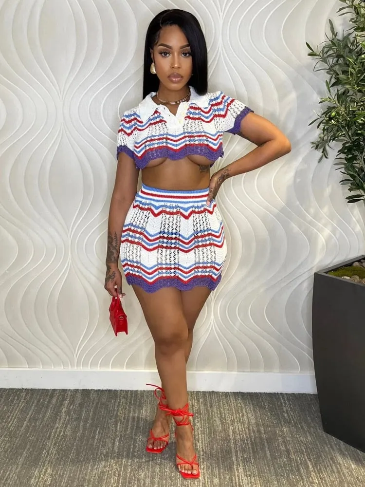 Ciara Crochet Skirt Set