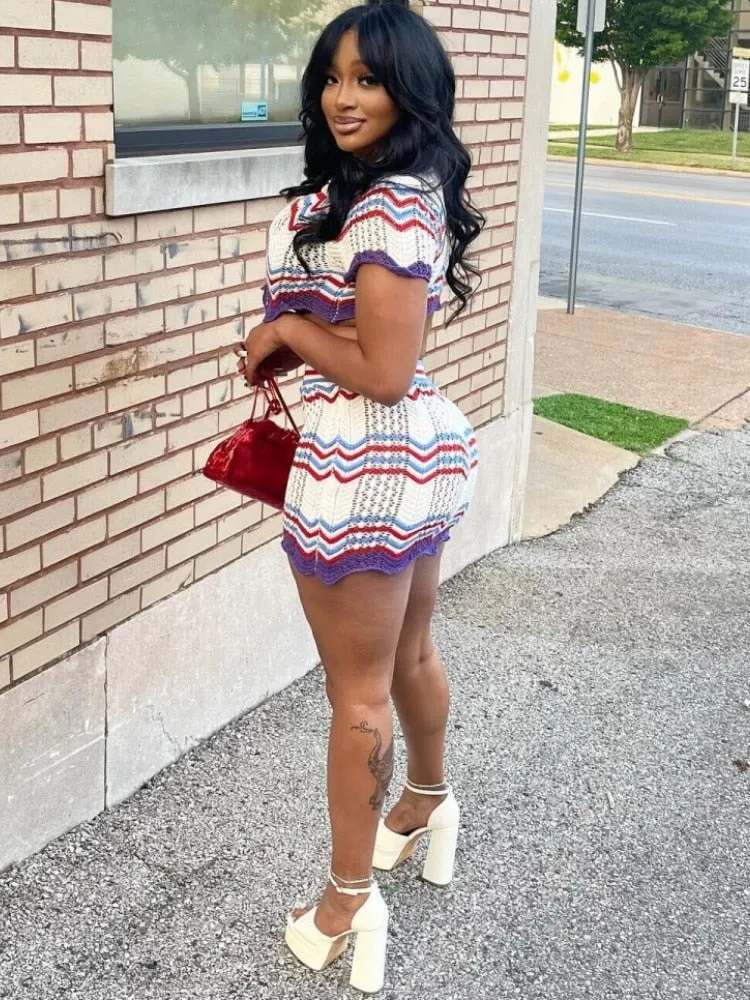 Ciara Crochet Skirt Set