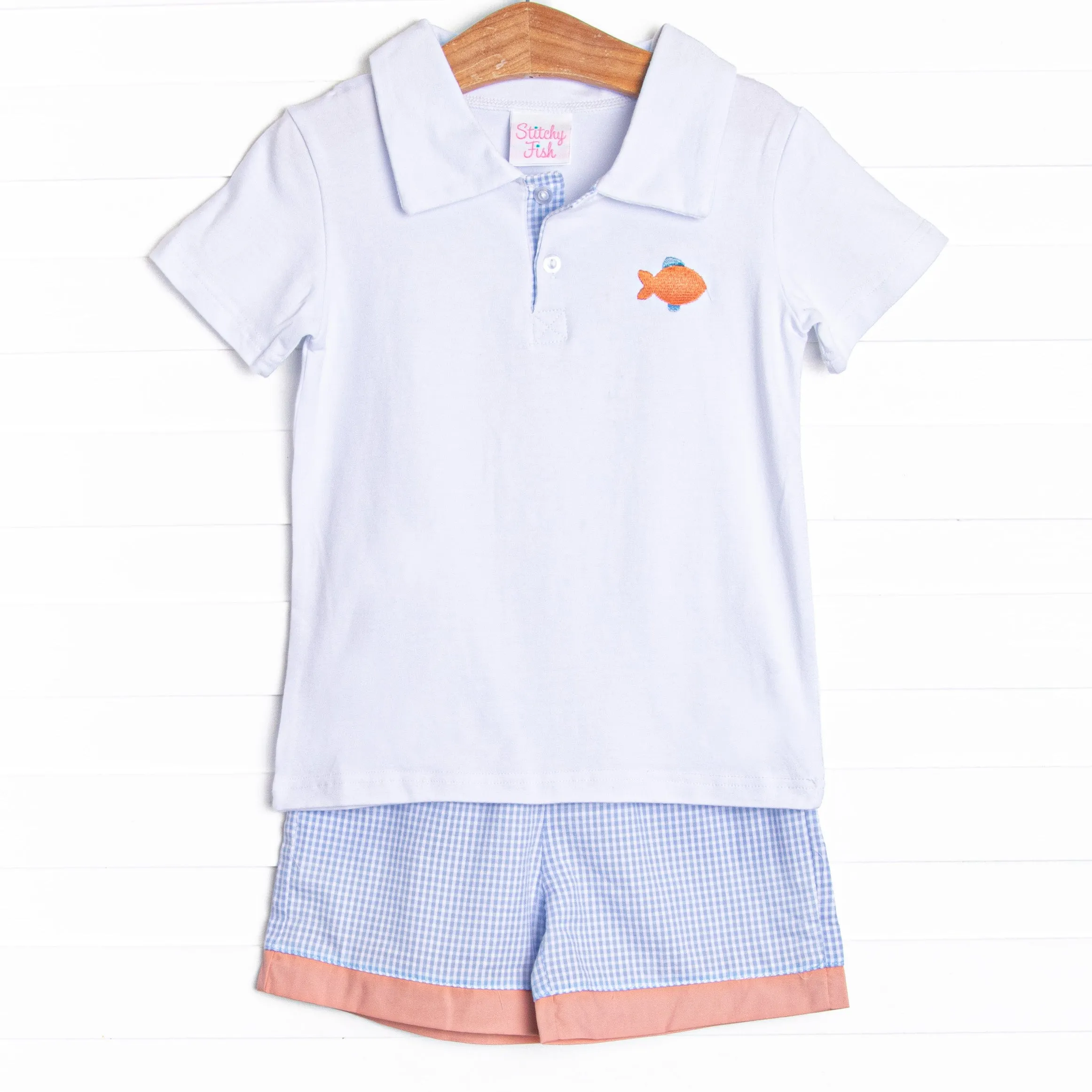 Coral Coast Embroidered Short Set, Blue
