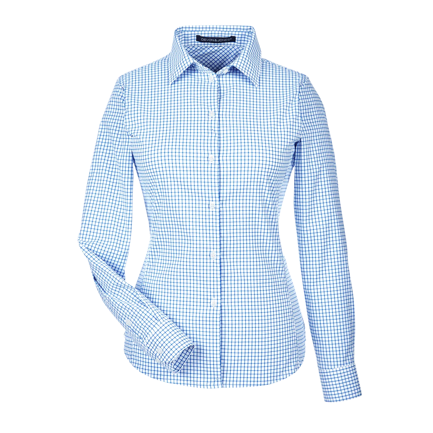 D1966W Ladies CrownLux Performance Micro Windowpane Shirt