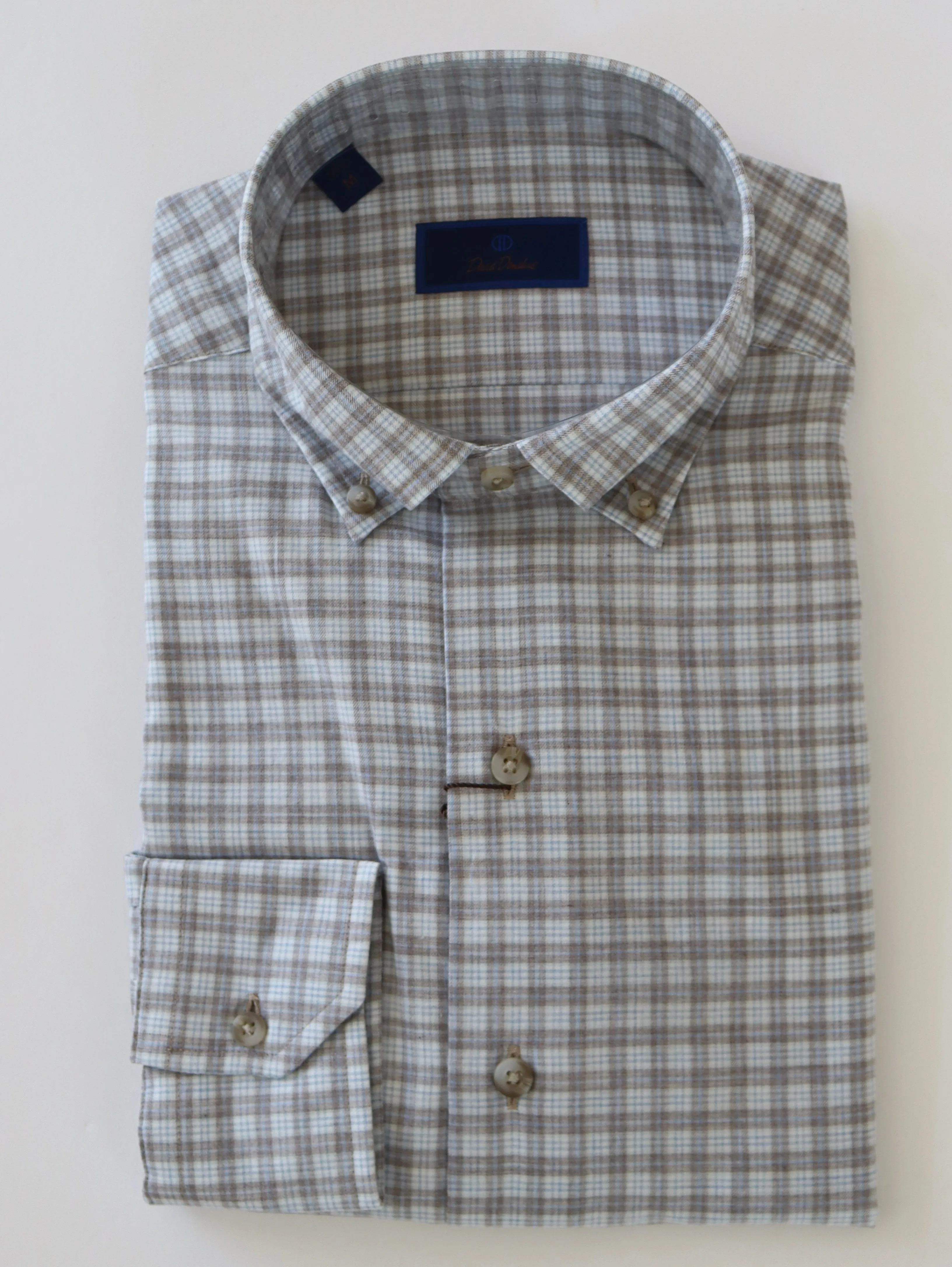 David Donahue Sand & Sky Brushed Check Shirt