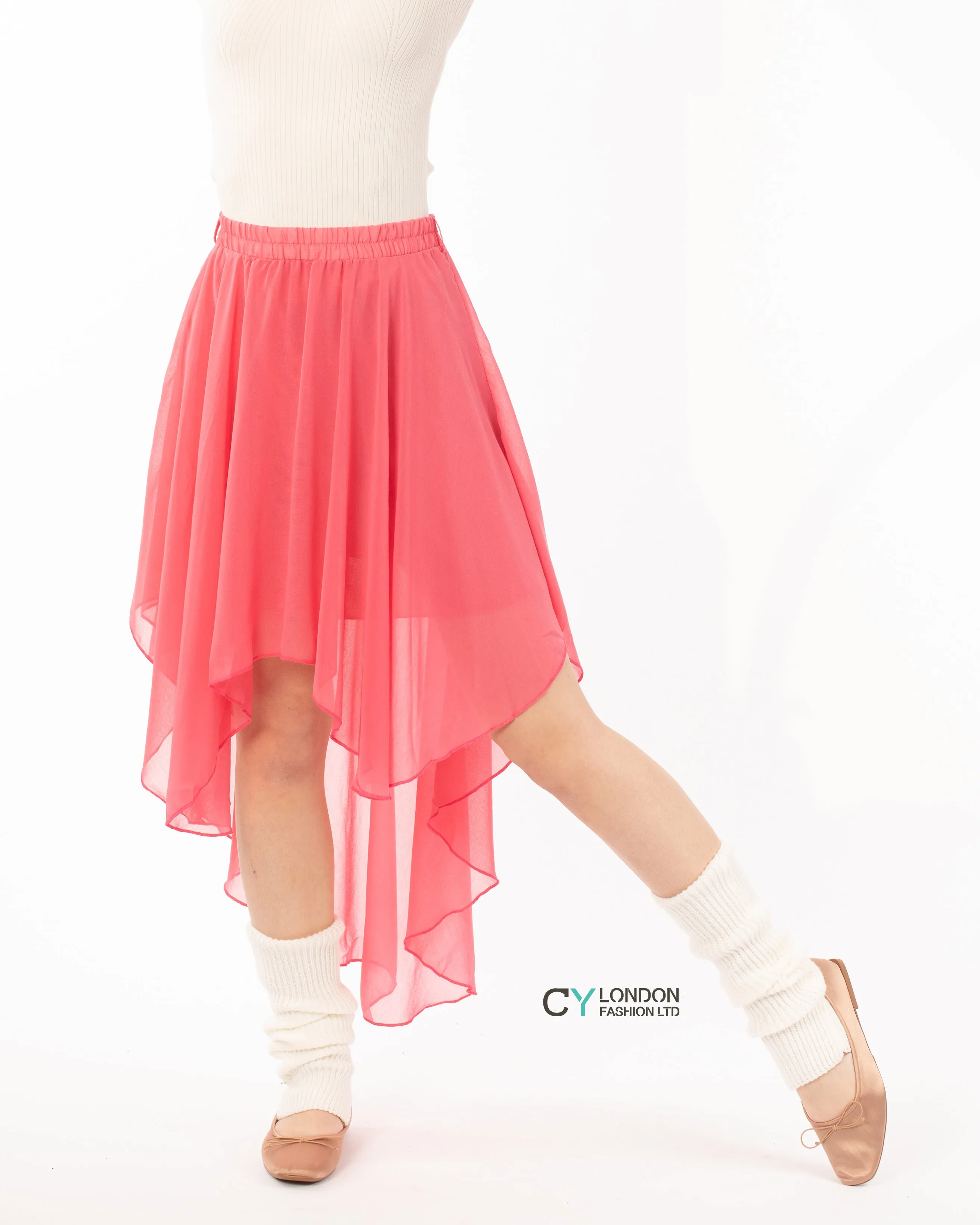 Dip Hem Skirt (Rose)