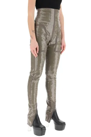 'dirt waist' sequined denim leggigns