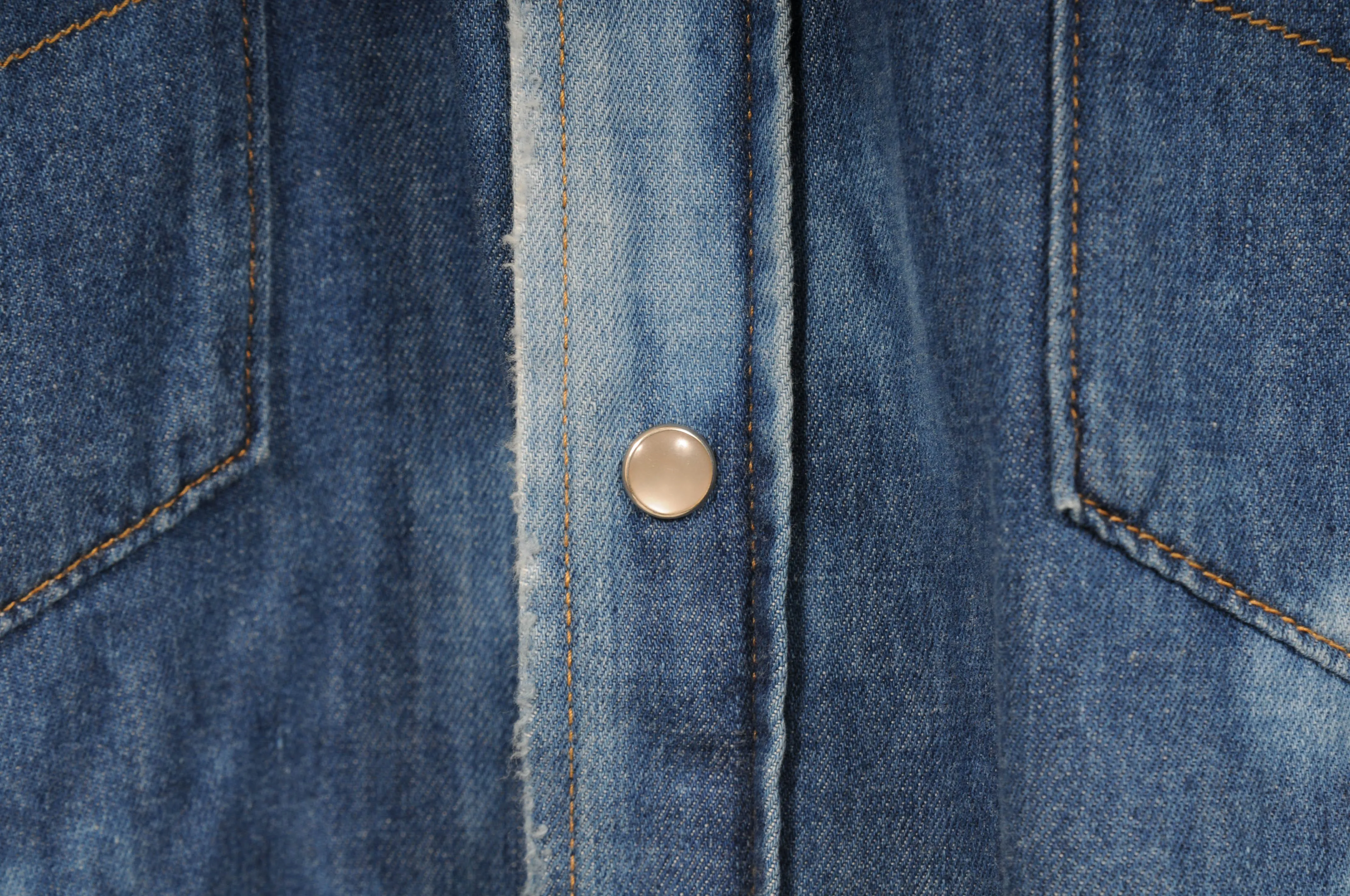Distressed Bleached Western Denim Shirt