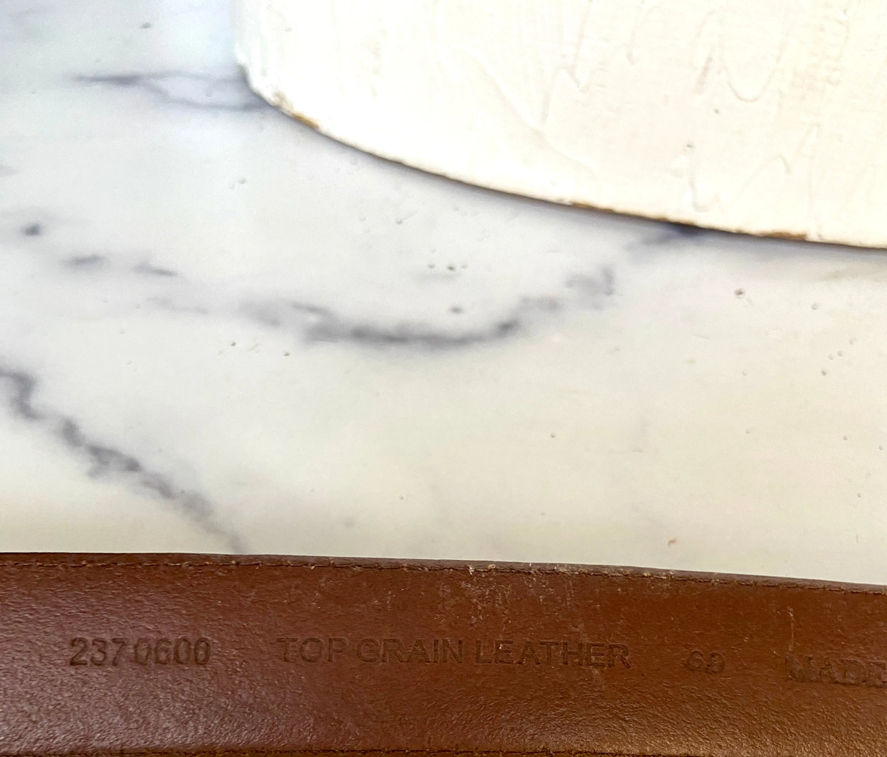 Double layered leather belt