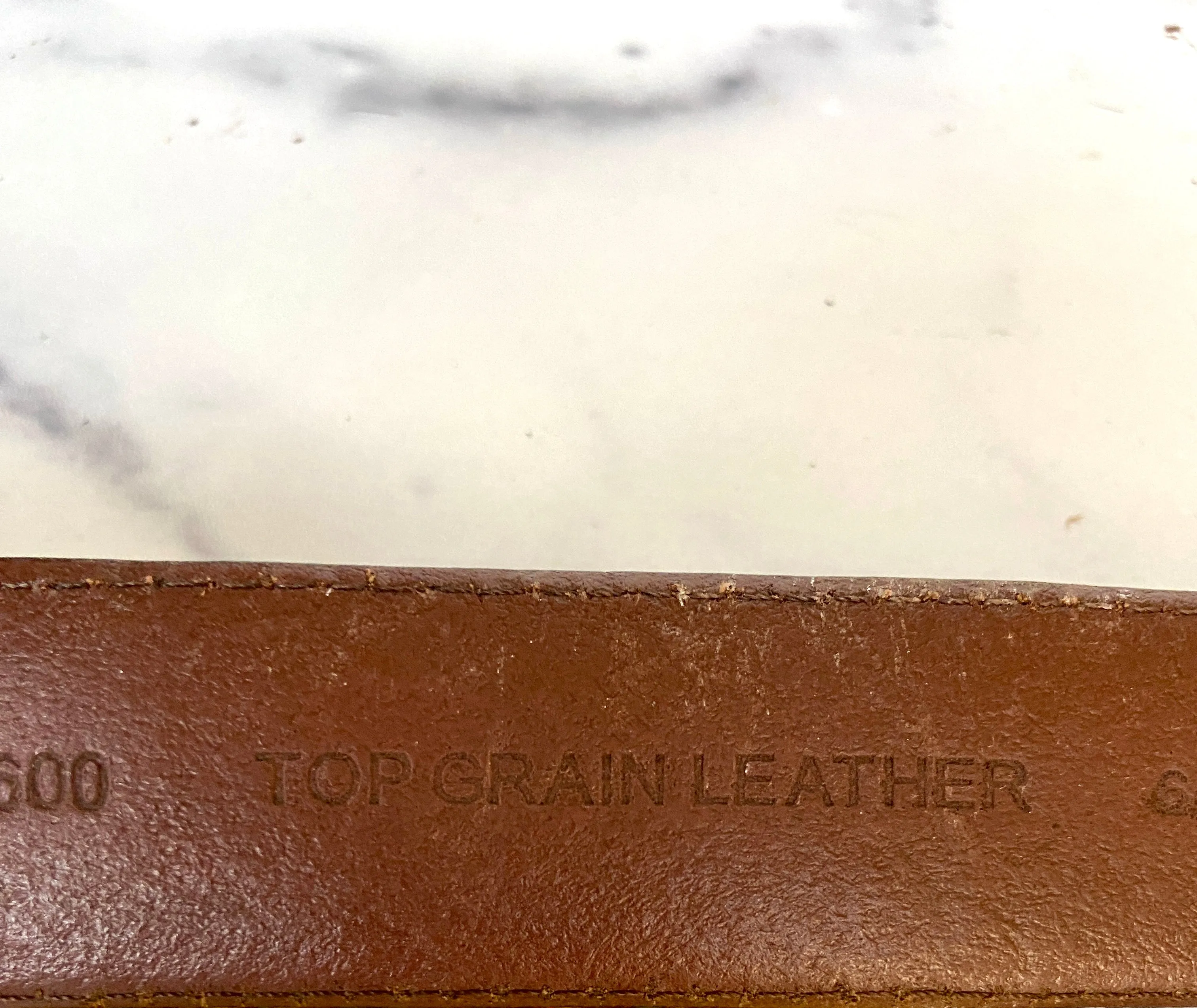 Double layered leather belt