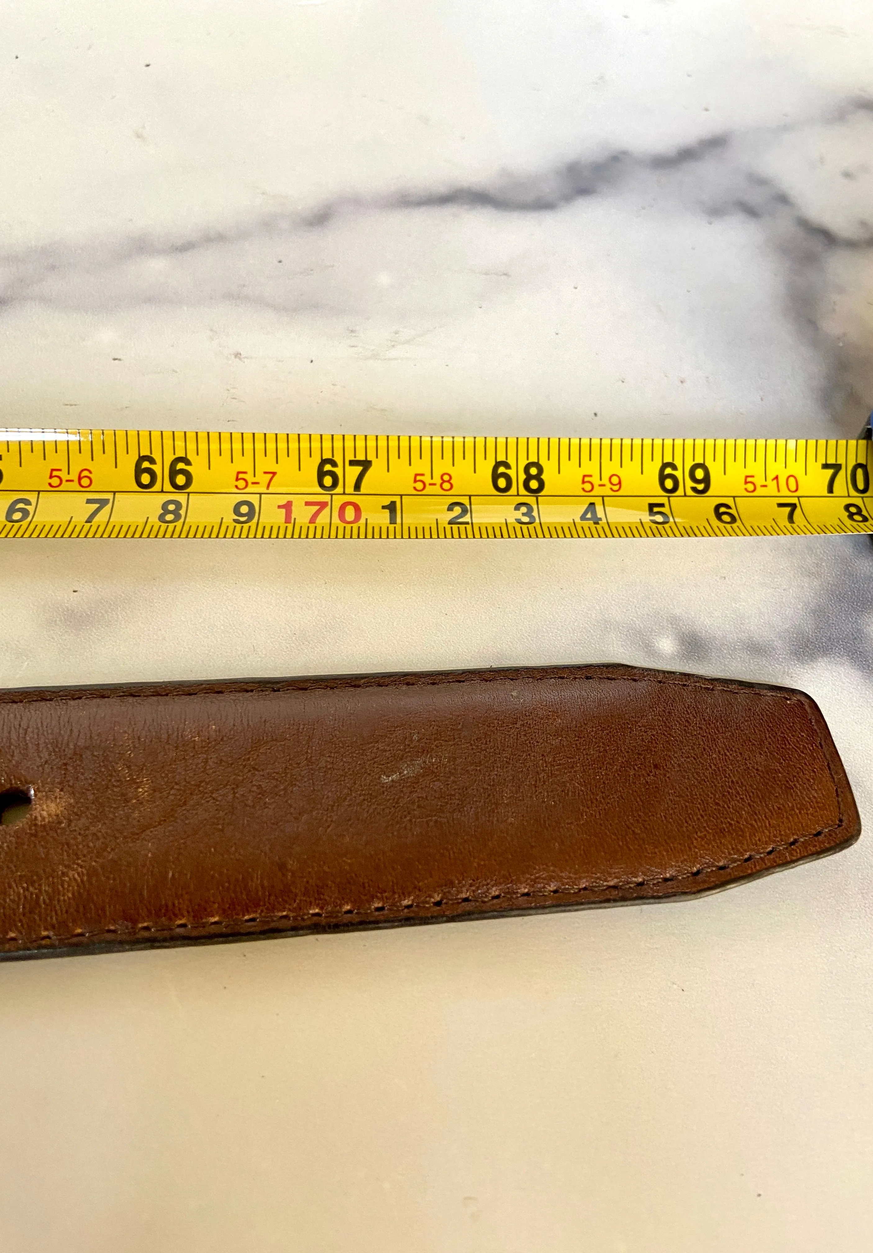 Double layered leather belt