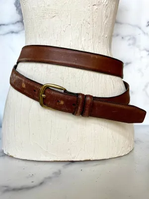 Double layered leather belt