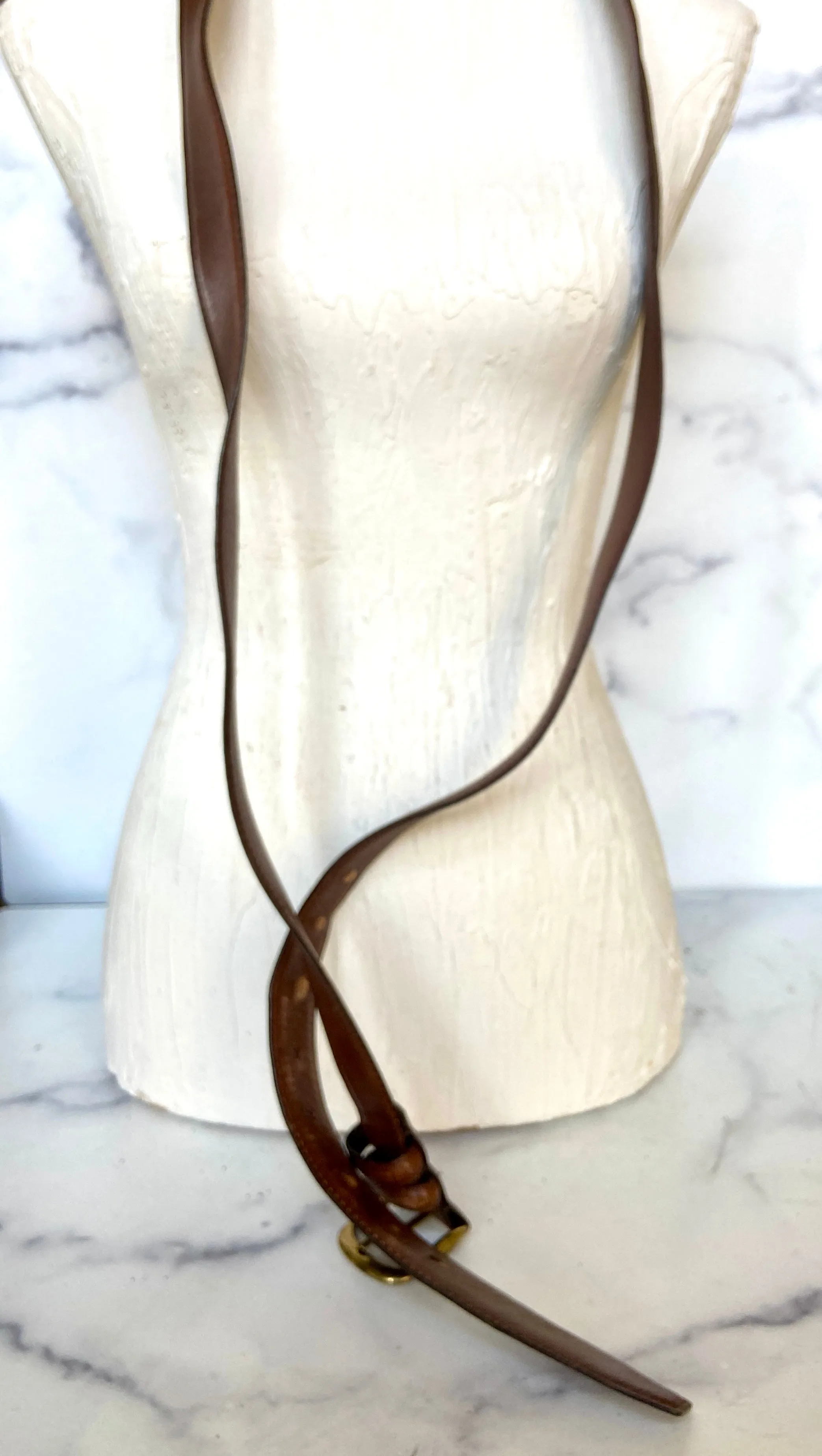 Double layered leather belt