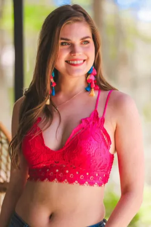 Ella Lace Bralette (Hot Pink)