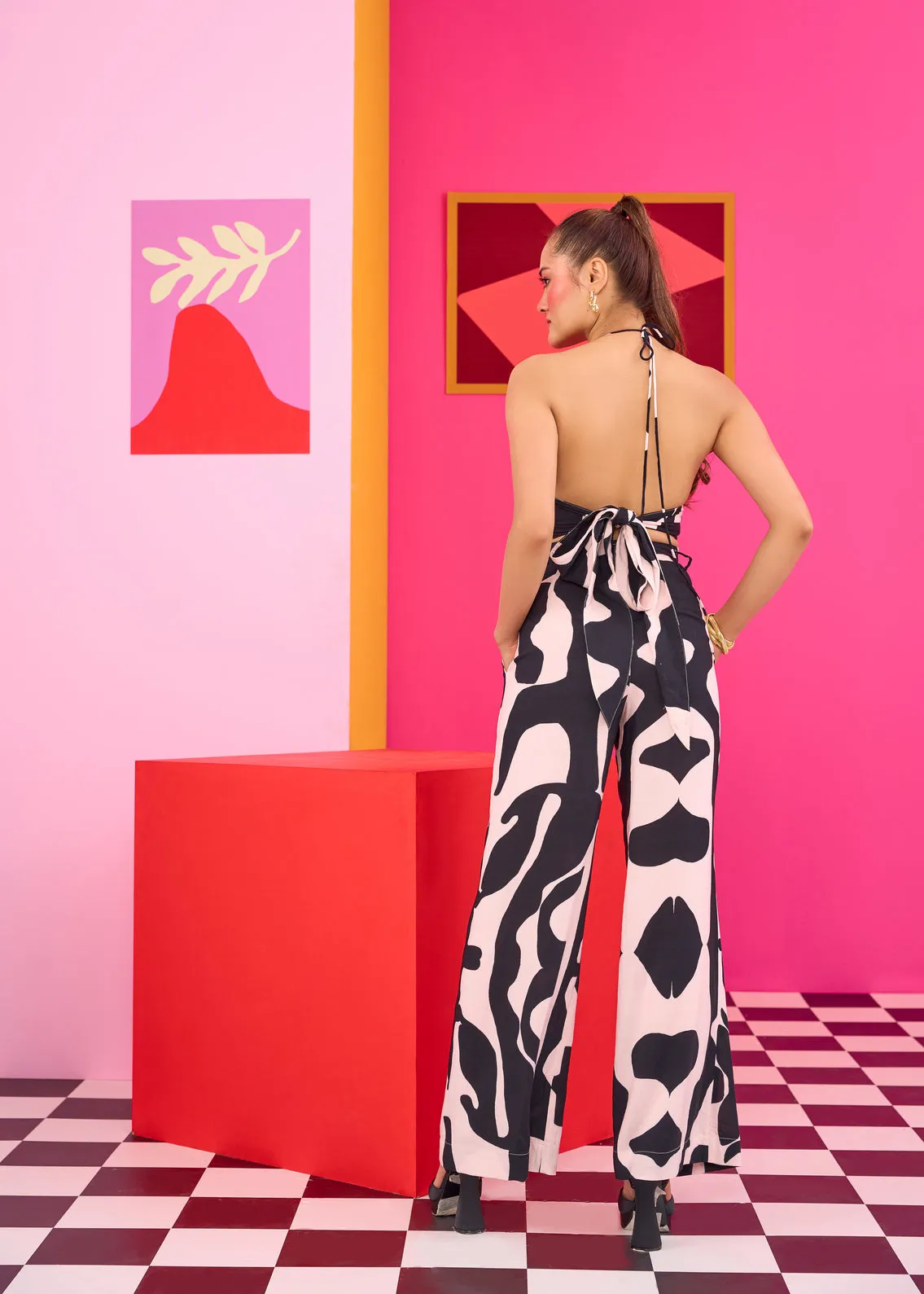 Emily in Paris: Abstract Print Wrap Bralette Top