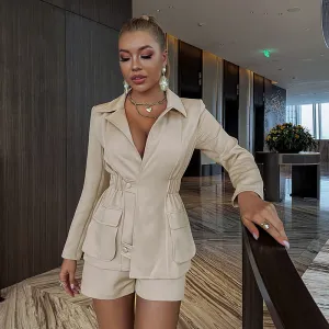 Fall 2021 2 Piece Blazer Top & Shorts Set