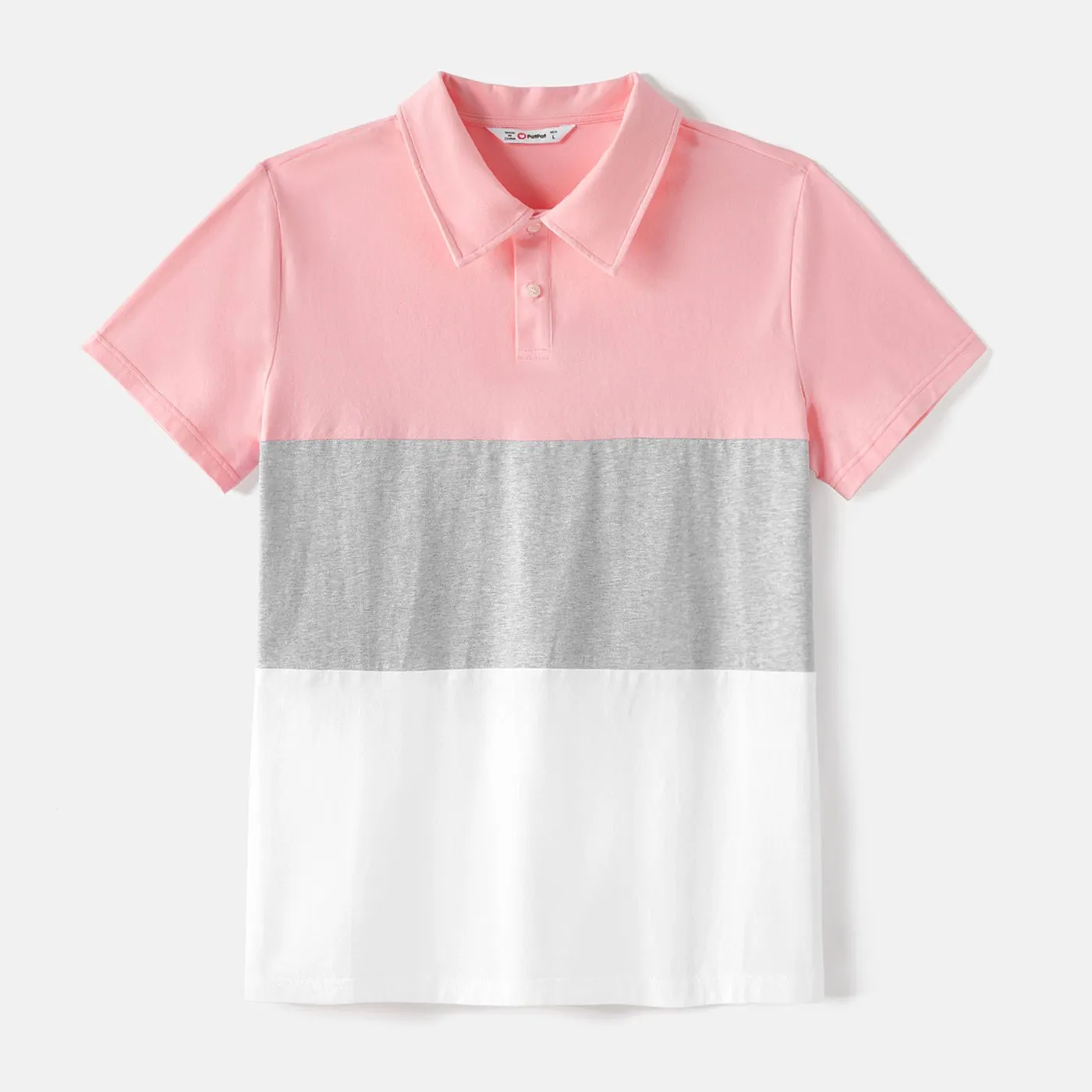 Family Matching 95% Cotton Short-sleeve Colorblock Polo Shirts and Floral Print Naia? Spliced Tank Dresses Sets