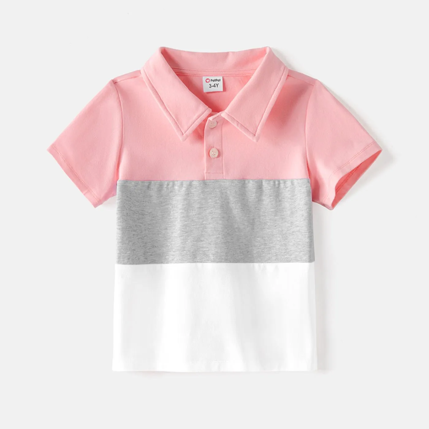 Family Matching 95% Cotton Short-sleeve Colorblock Polo Shirts and Floral Print Naia? Spliced Tank Dresses Sets