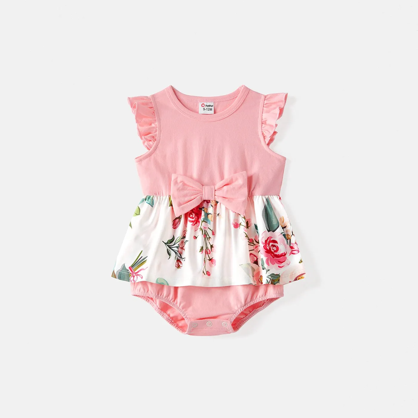 Family Matching 95% Cotton Short-sleeve Colorblock Polo Shirts and Floral Print Naia? Spliced Tank Dresses Sets