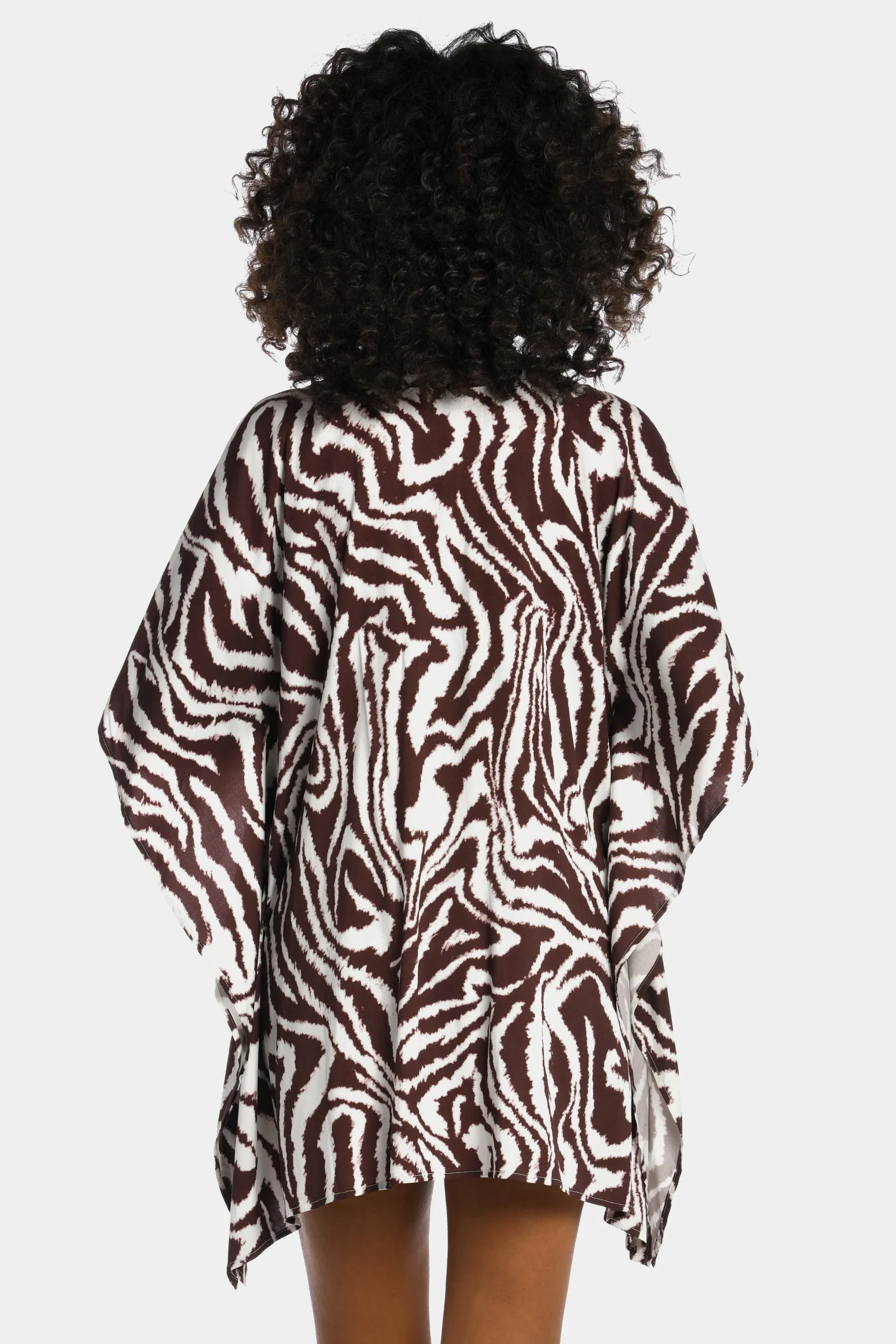 Fierce Lace Up Caftan Mini Dress