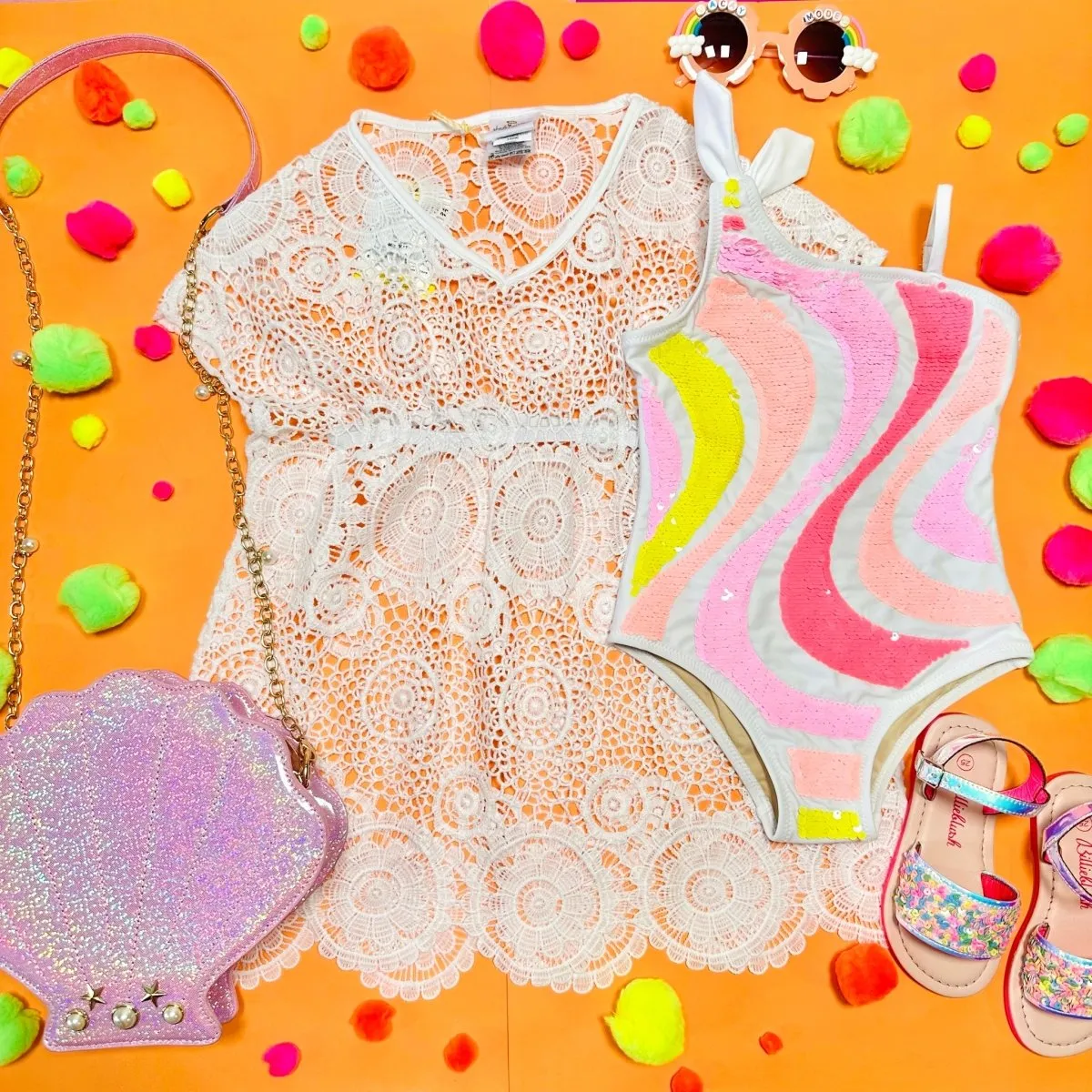 FLIP SEQUIN SWIRL ONE PIECE SWIMSUIT