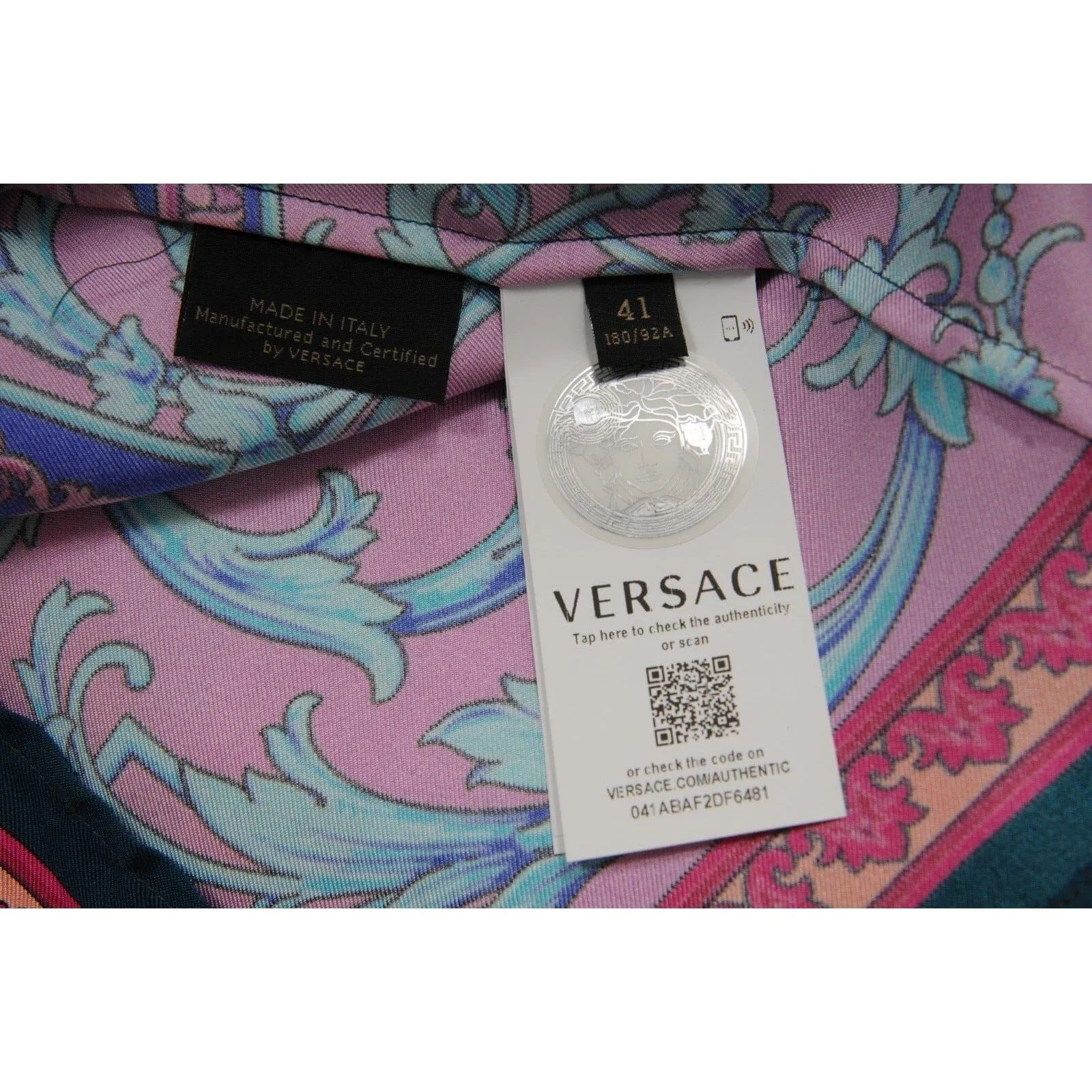 Floral Silk Button Down Shirt Purple Pink Blue Green Paisley