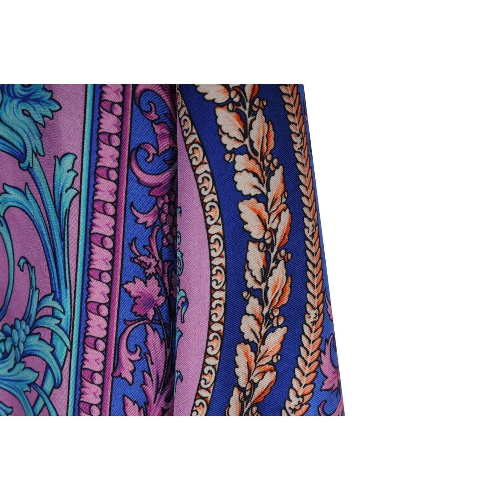 Floral Silk Button Down Shirt Purple Pink Blue Green Paisley
