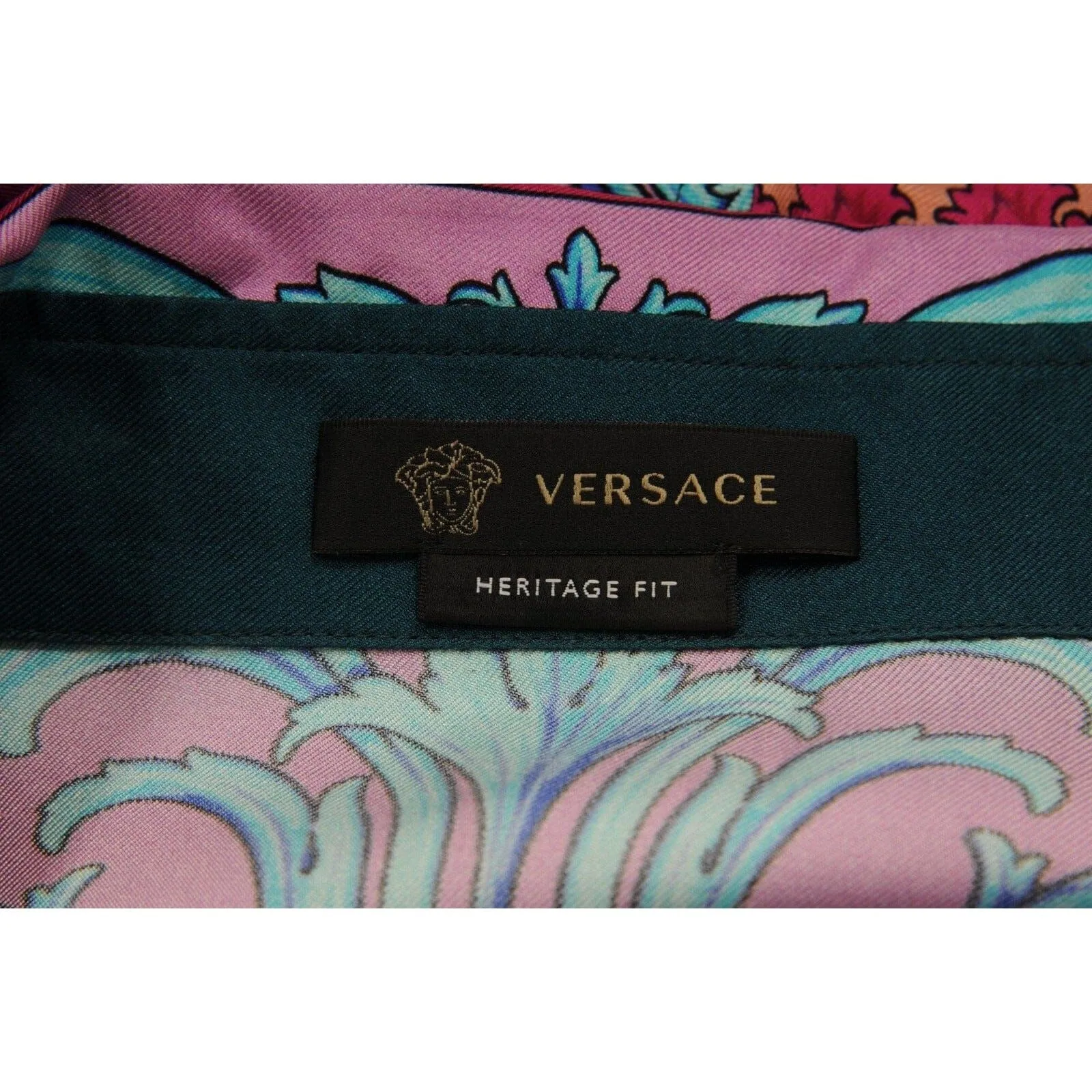 Floral Silk Button Down Shirt Purple Pink Blue Green Paisley