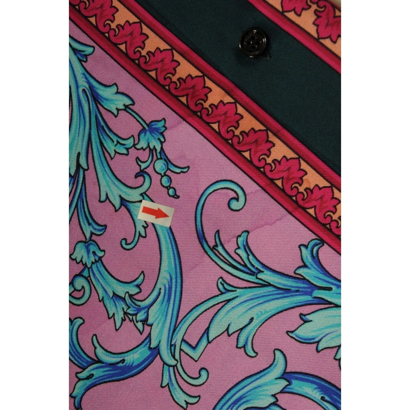 Floral Silk Button Down Shirt Purple Pink Blue Green Paisley