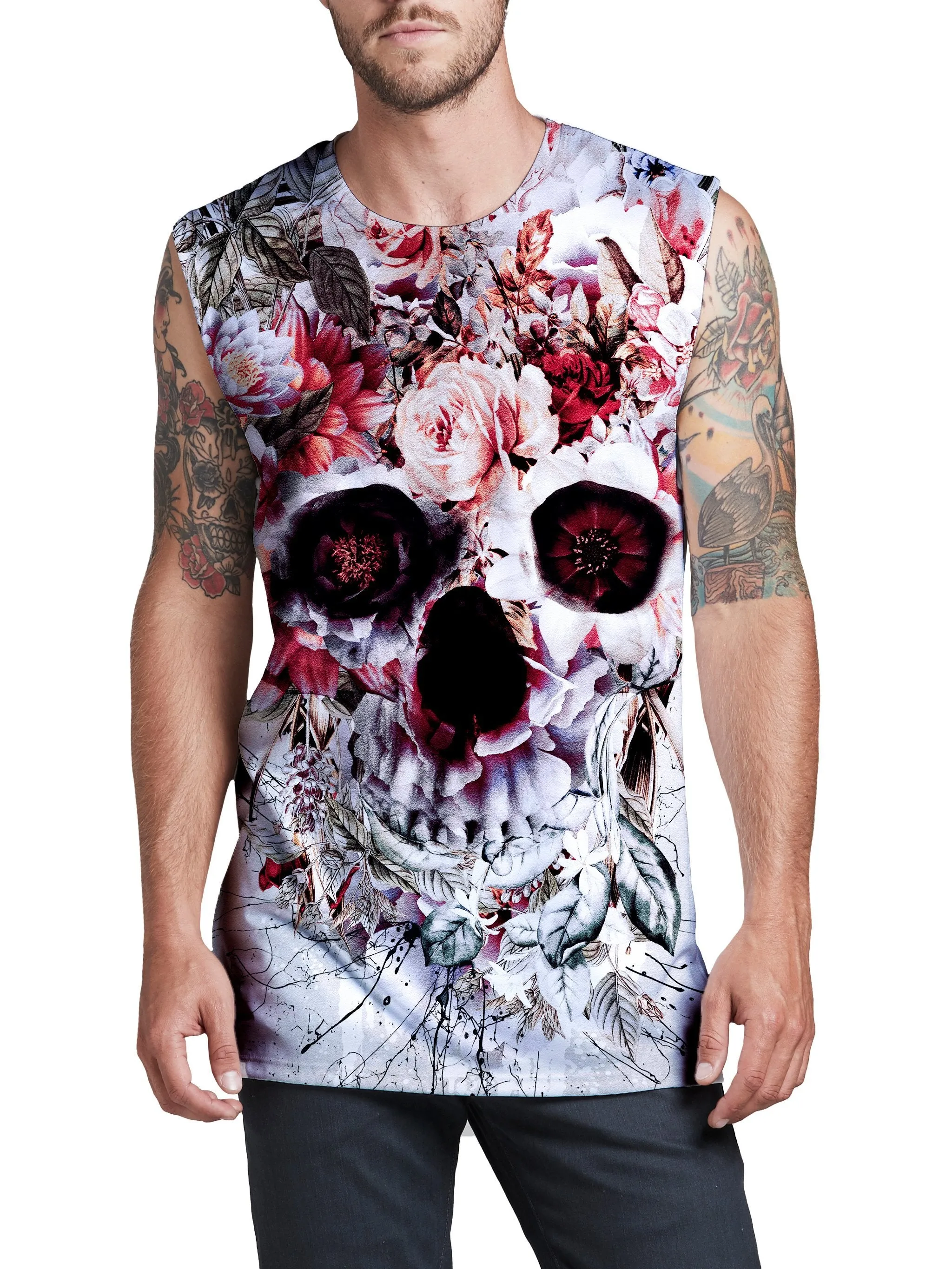 Floral Skull Men's Muscle Tank
