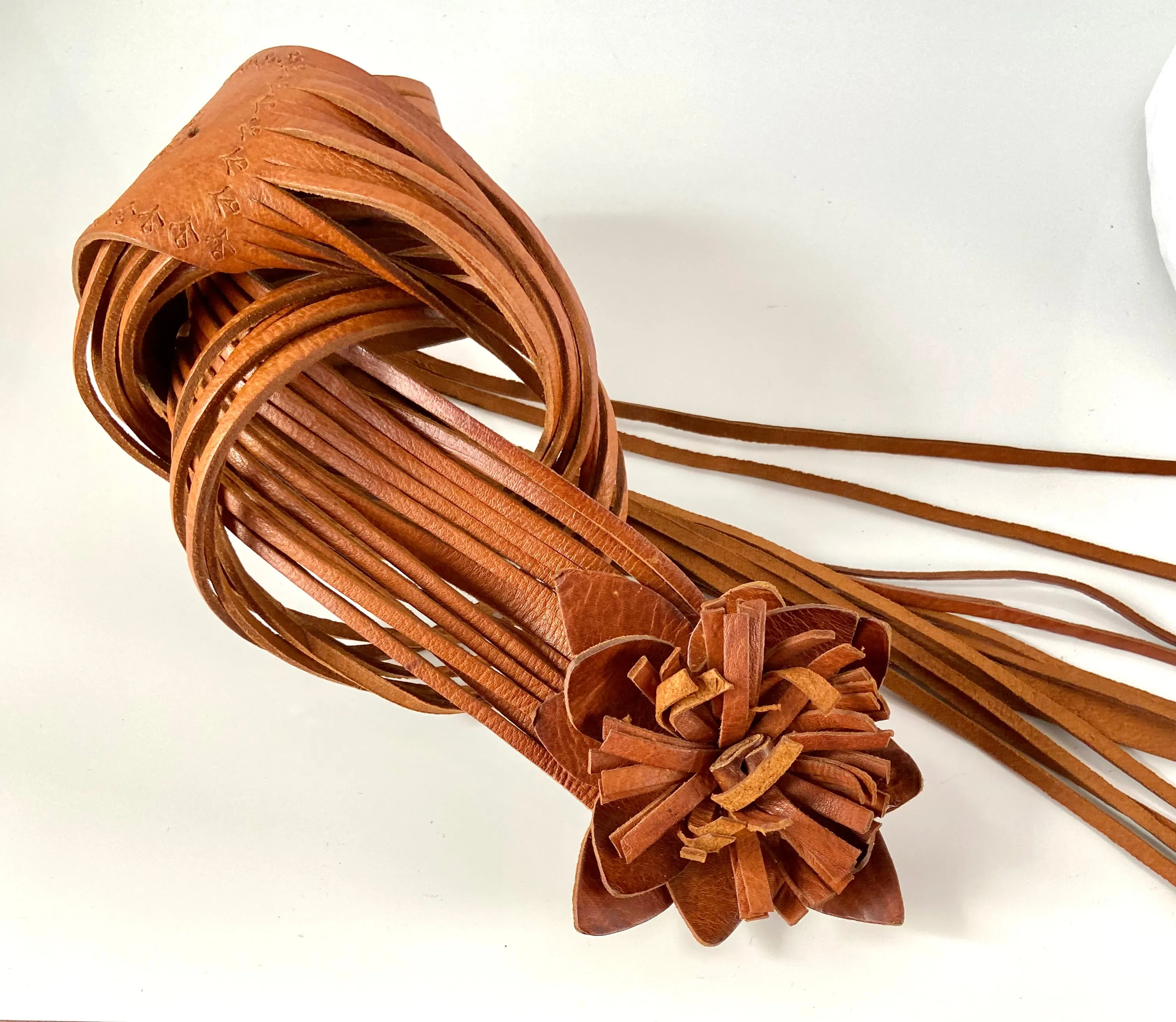 Flower leather belt