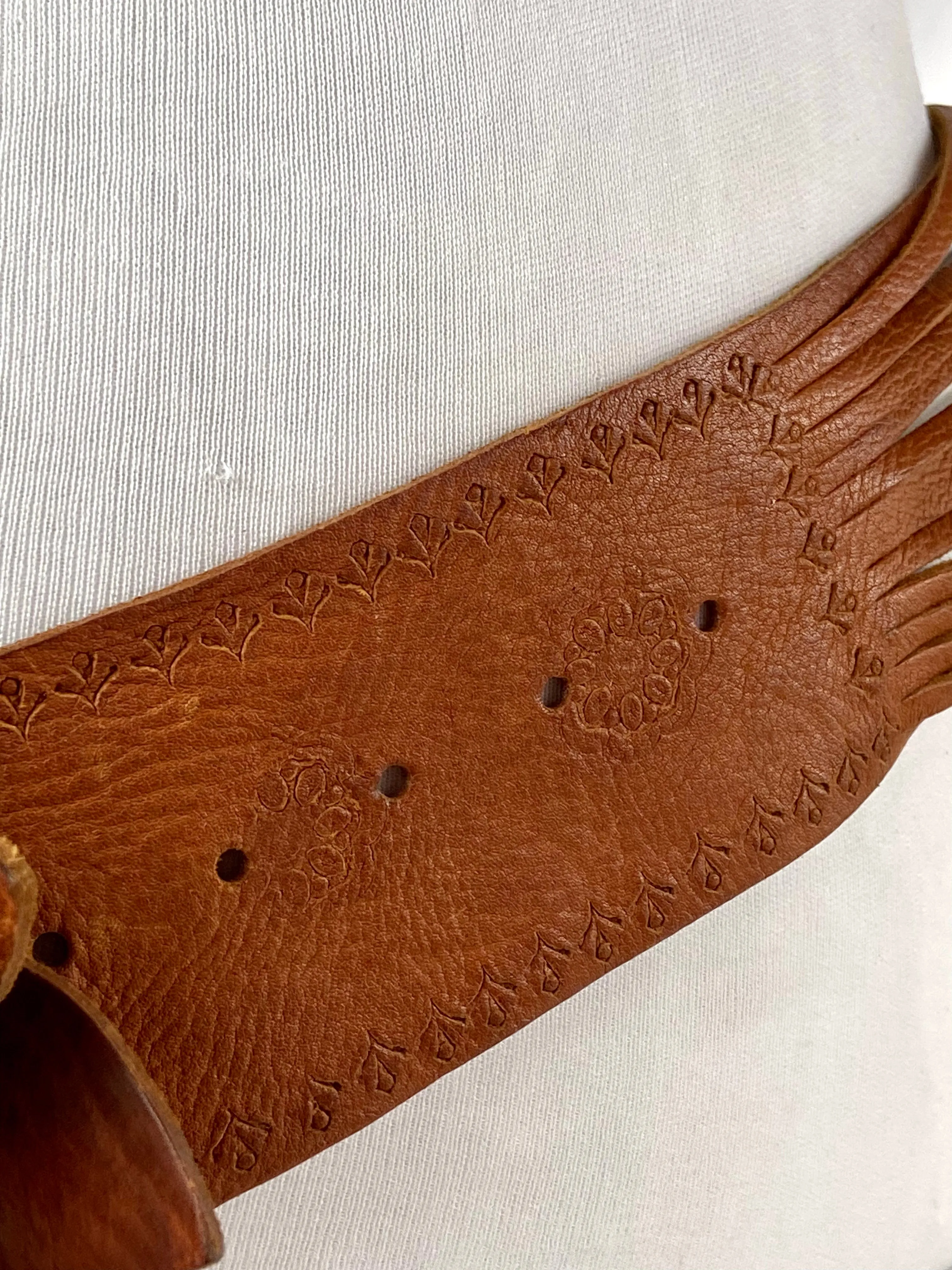 Flower leather belt