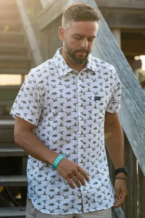 Flying Duck Button Up- White