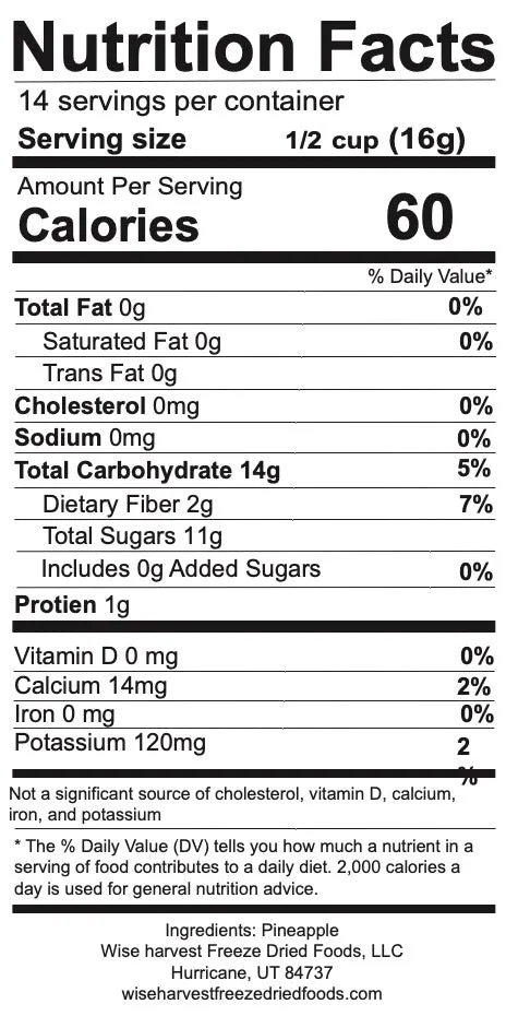 Freeze Dried Pineapple