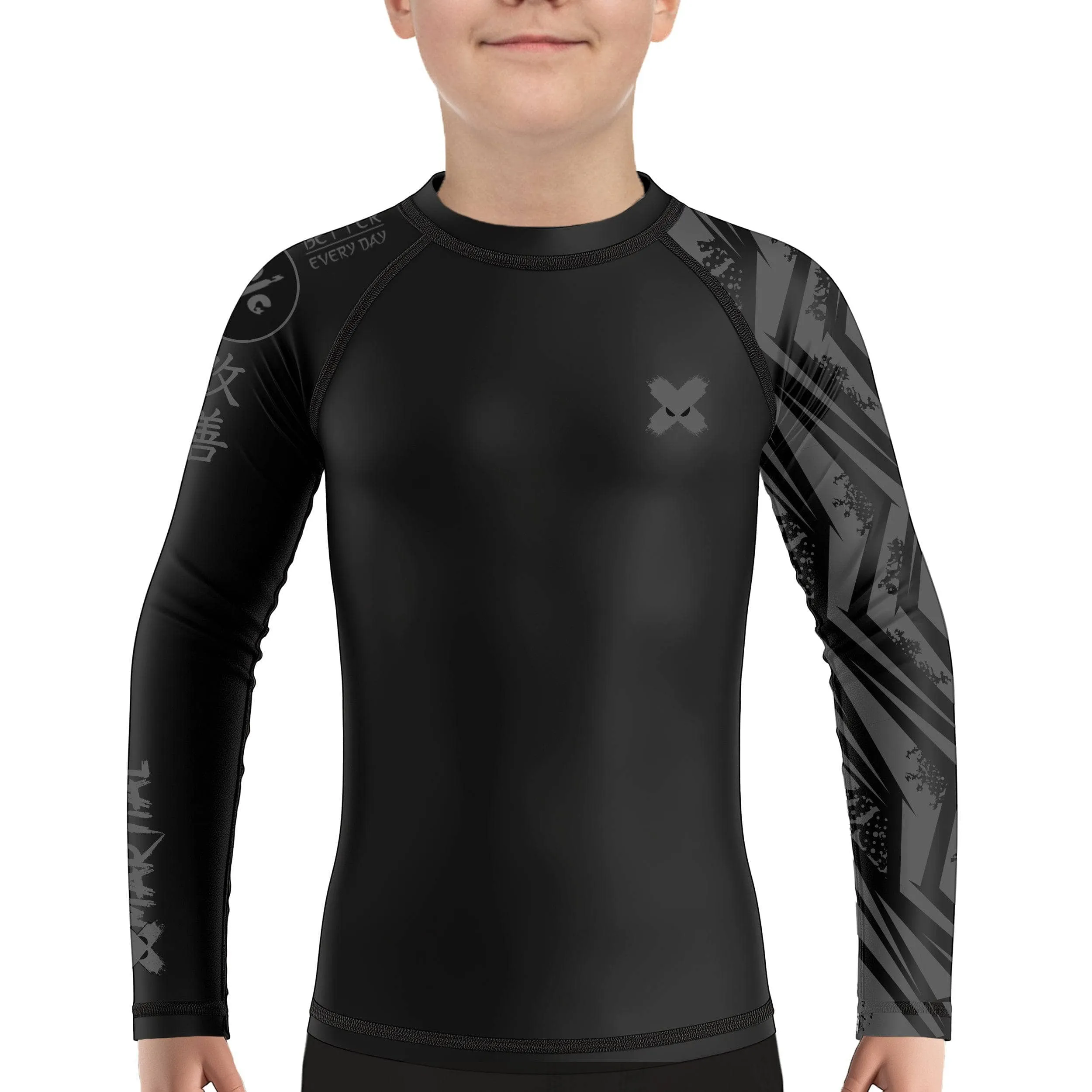 Full Minimalist Kids Rank BJJ Rash Guard