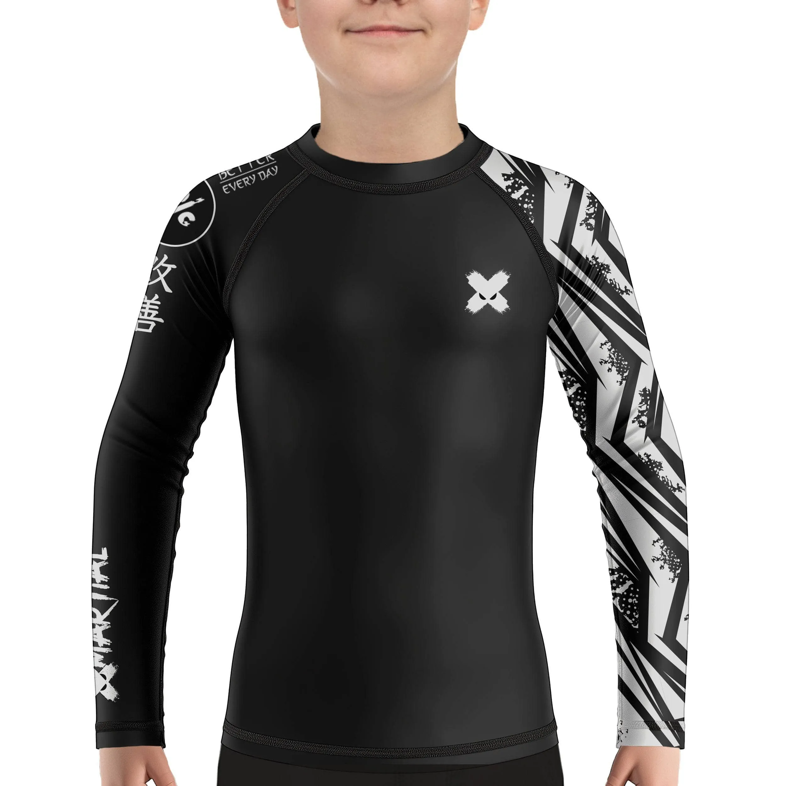 Full Minimalist Kids Rank BJJ Rash Guard