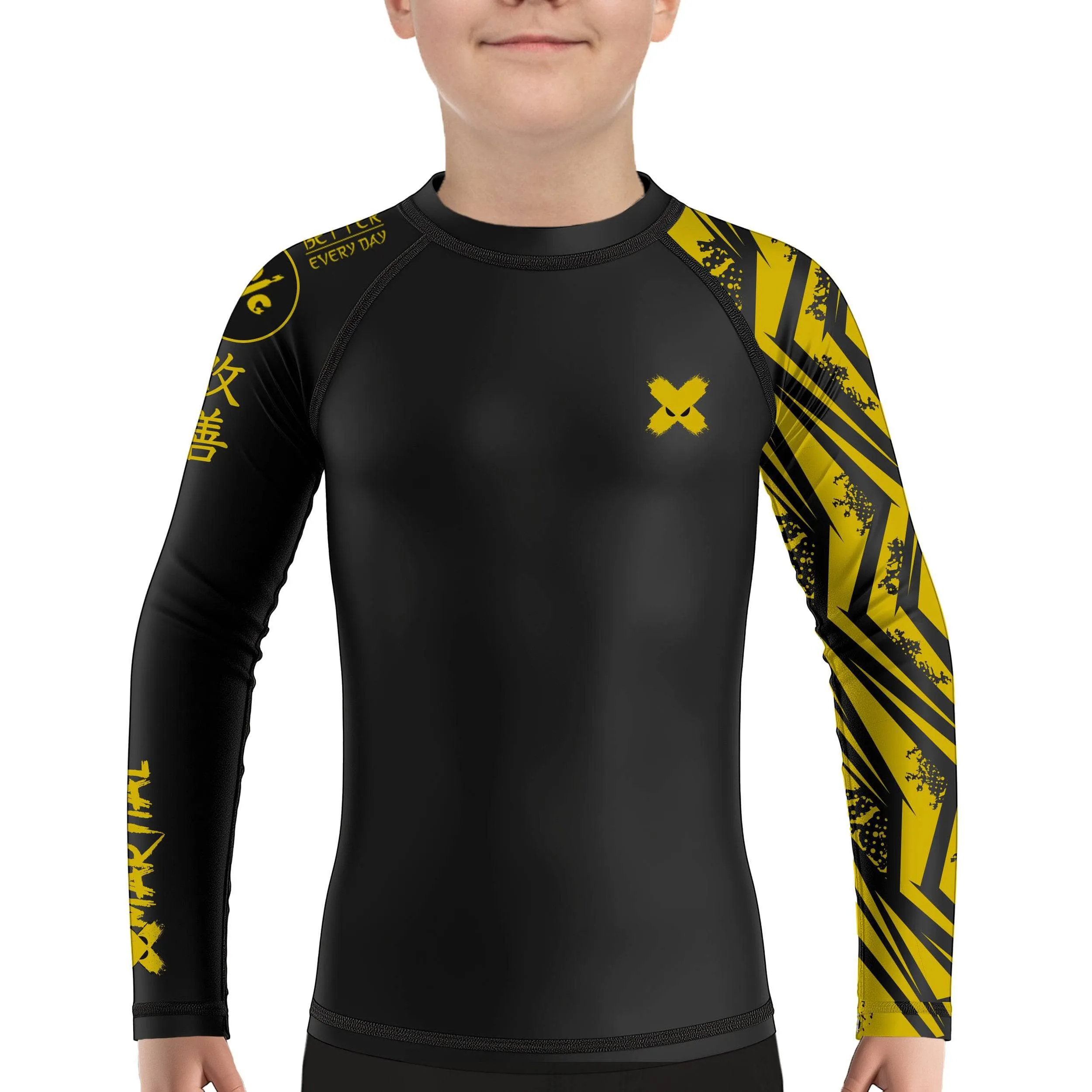Full Minimalist Kids Rank BJJ Rash Guard