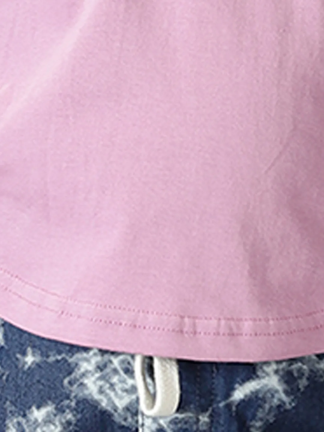 Girls Cropped Placement Print Polo & Basic Roll up Hot Short Set