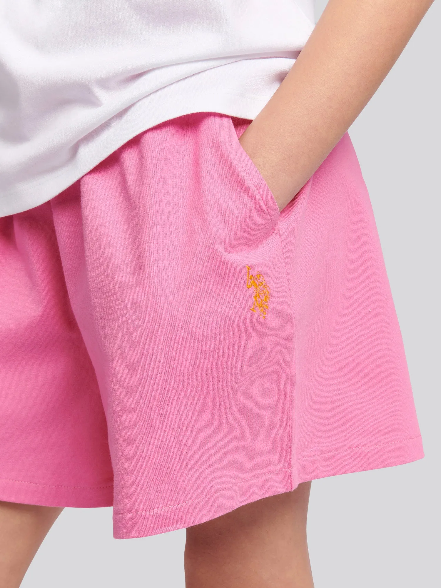 Girls Ombre Bermuda Shorts & T-Shirt Set in Bright White