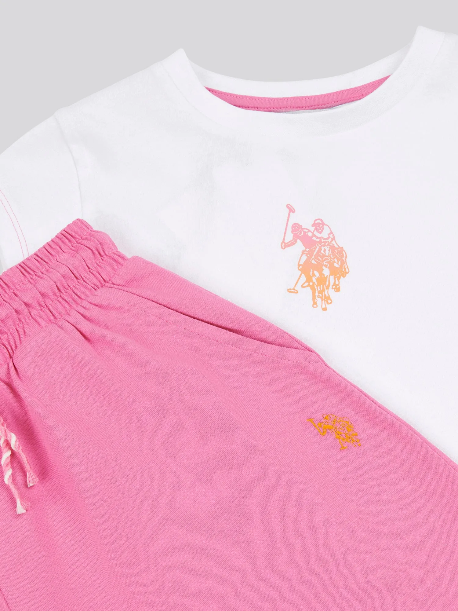 Girls Ombre Bermuda Shorts & T-Shirt Set in Bright White