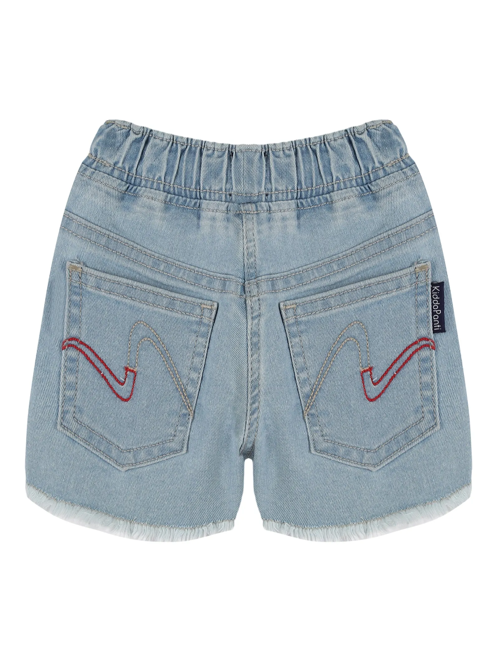 Girls Solid Sleeveless Polo Tee & Denim Hot Shorts Set