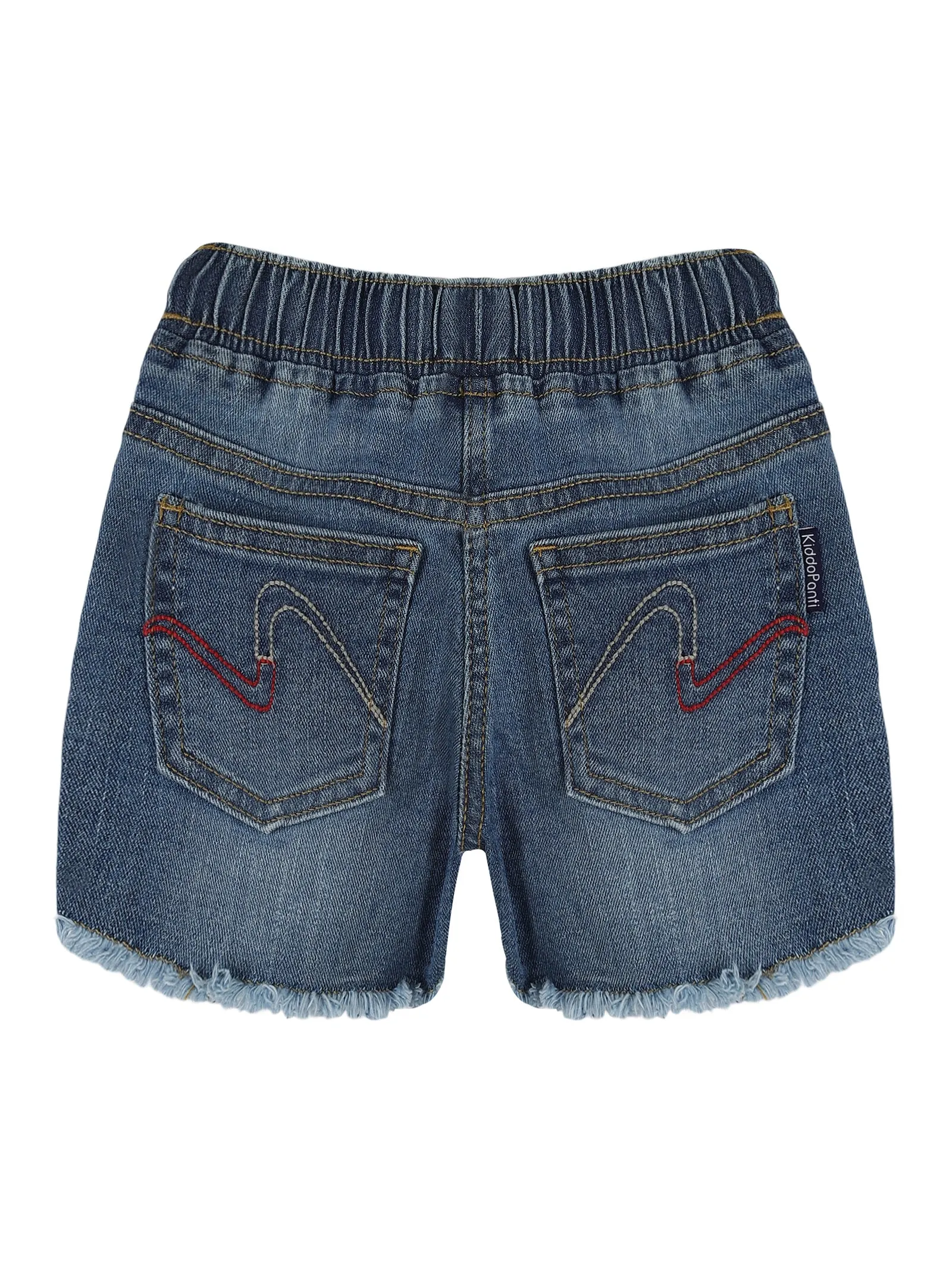 Girls Solid Sleeveless Polo Tee & Denim Hot Shorts Set