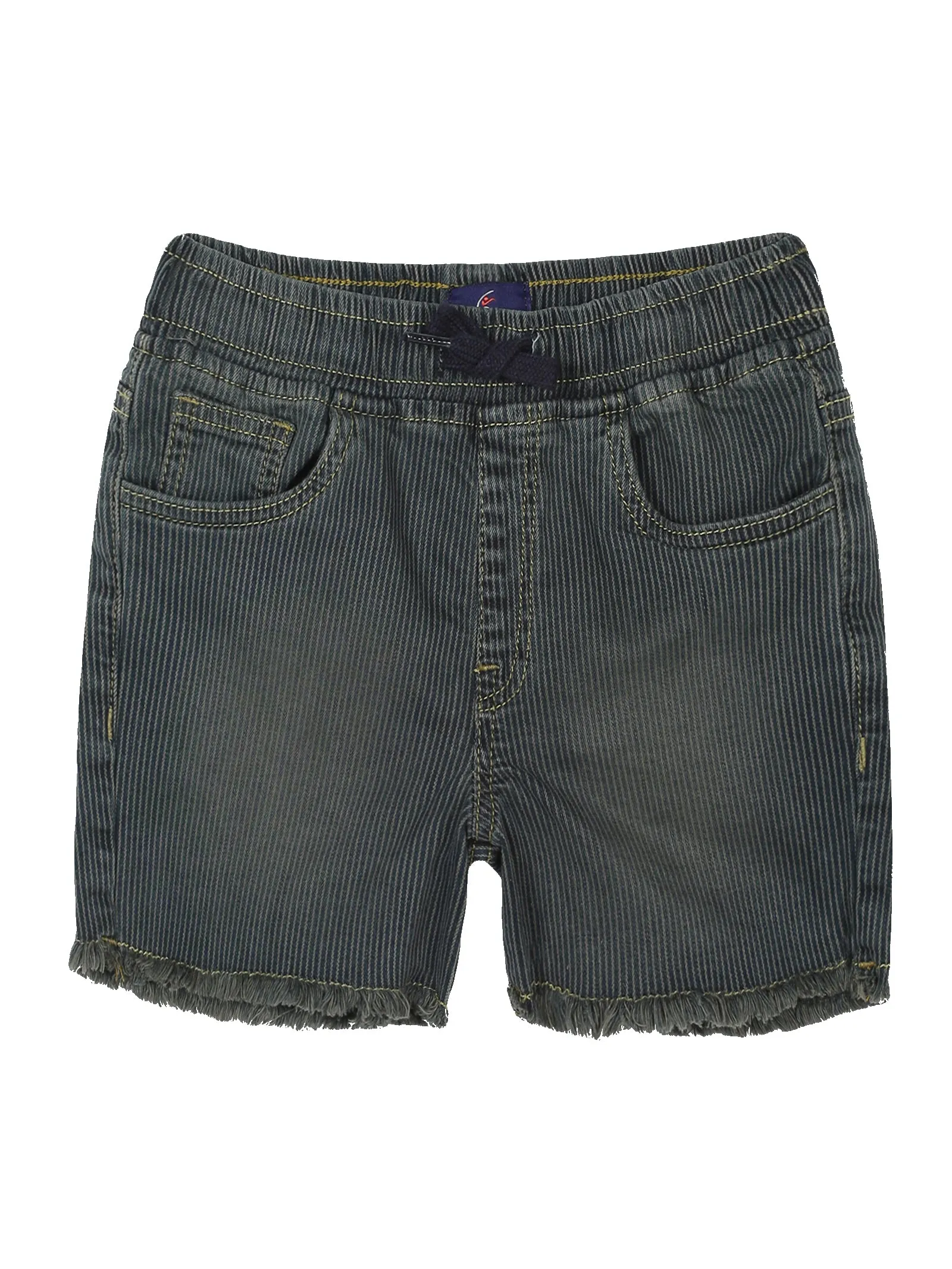 Girls Solid Sleeveless Polo Tee & Denim Hot Shorts Set