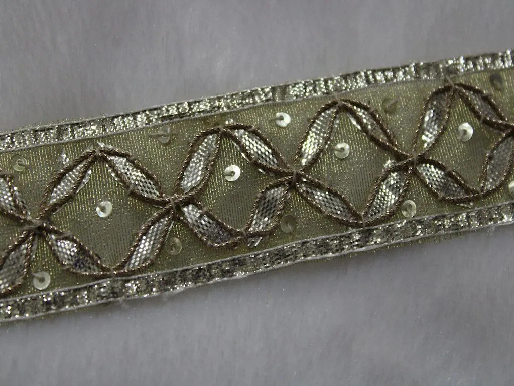 Golden Designer Gota Work Embroidered Border