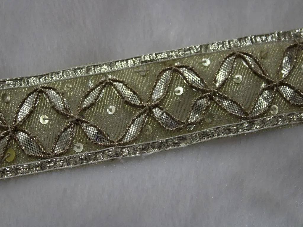 Golden Designer Gota Work Embroidered Border