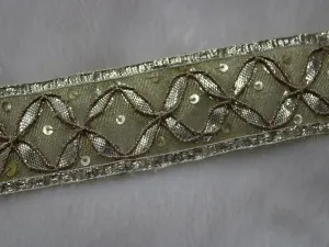 Golden Designer Gota Work Embroidered Border