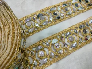 Golden Embellished Mirror Trim