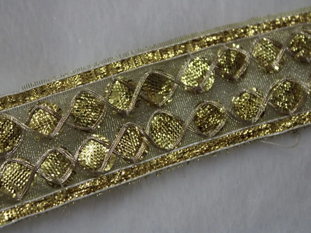 Golden Gota Work Embroidered Border