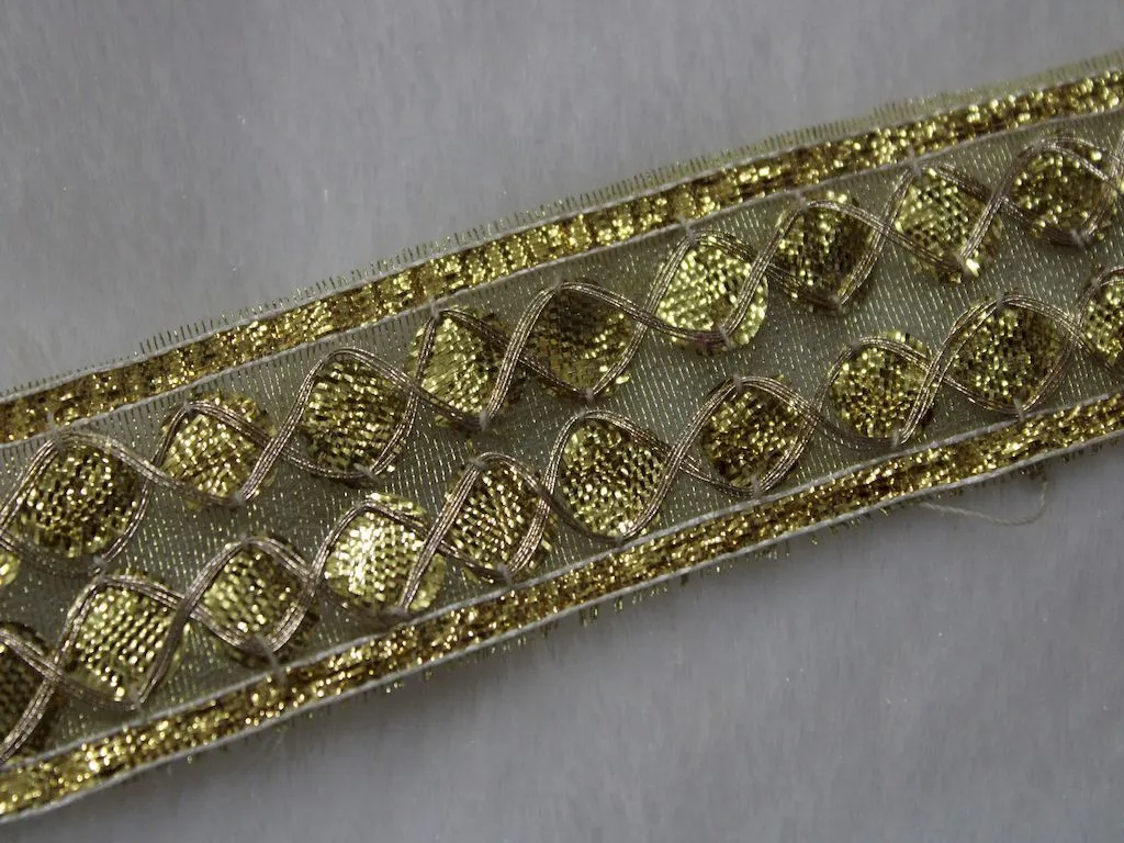 Golden Gota Work Embroidered Border