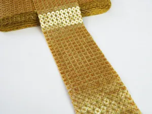 Golden Plain Sequins Work Embroidered Border