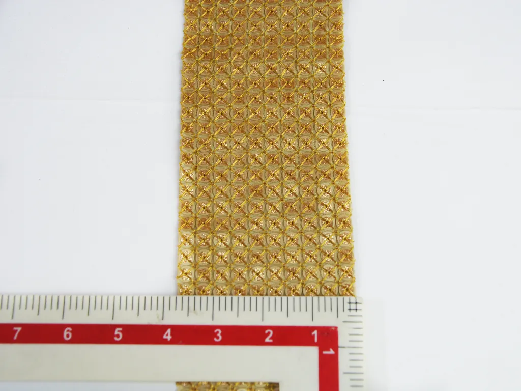 Golden Plain Sequins Work Embroidered Border