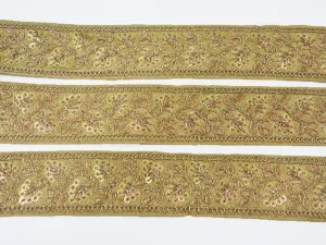 Golden Sequins Embroidered Border