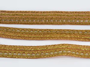 Golden Zari Work Embroidered Border