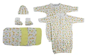 Gowns, Cap Booties and Washcloths - 8 Pc Set